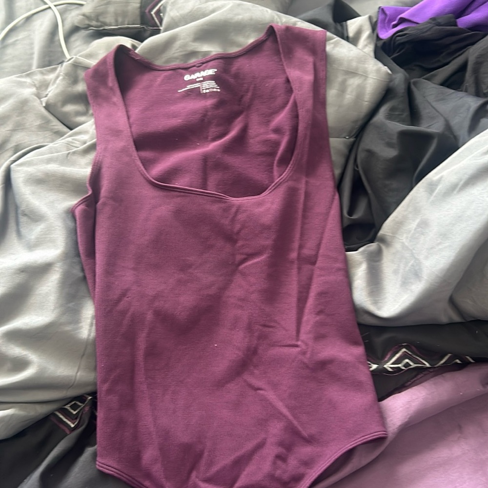 purple garage bodysuit